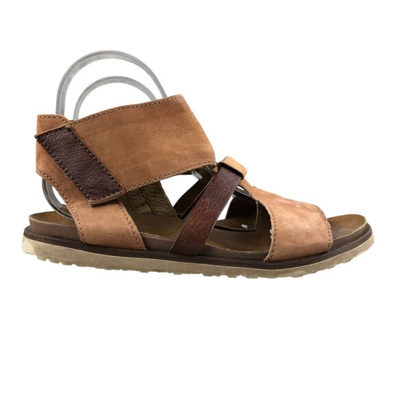 Miz Mooz Women's Size 39 (8.5-9) Tamsyn Brown Leather Open Toe Boho Sandals - Picture 1 of 13